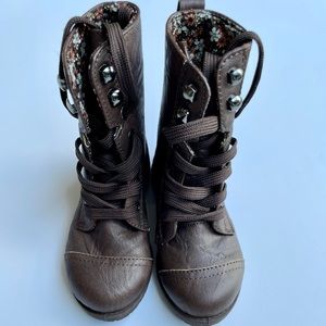Toddler Brown Lace Boots